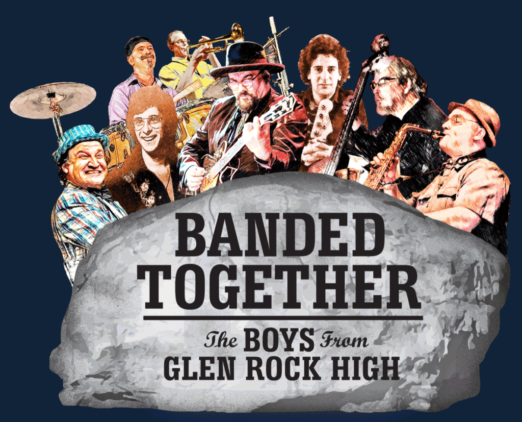 Banded Together The Boys From Glen Rock High logo with dark blue background